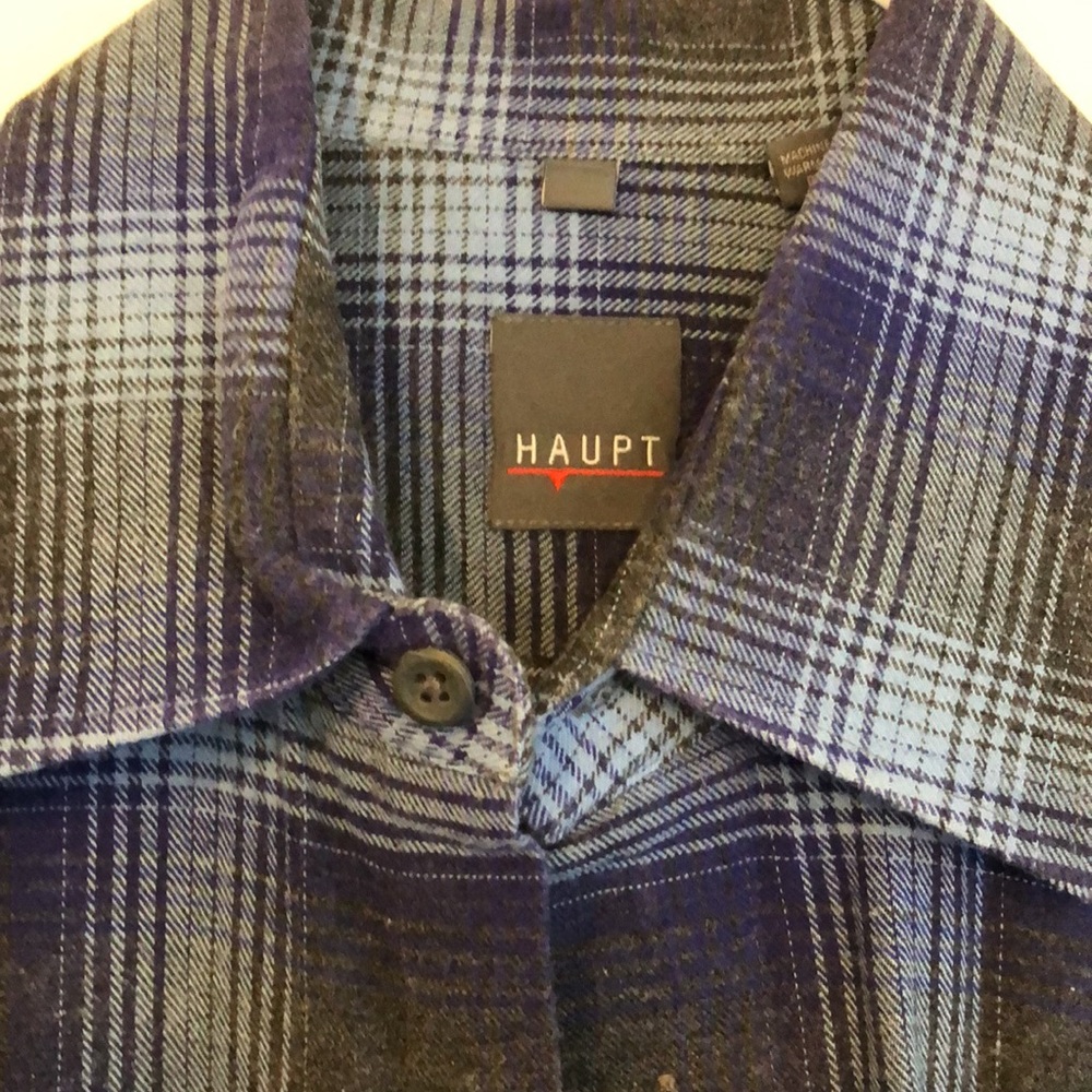 Blue ombré plaid shirt